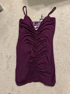 BKE Plum Ruched V-Neck Cami